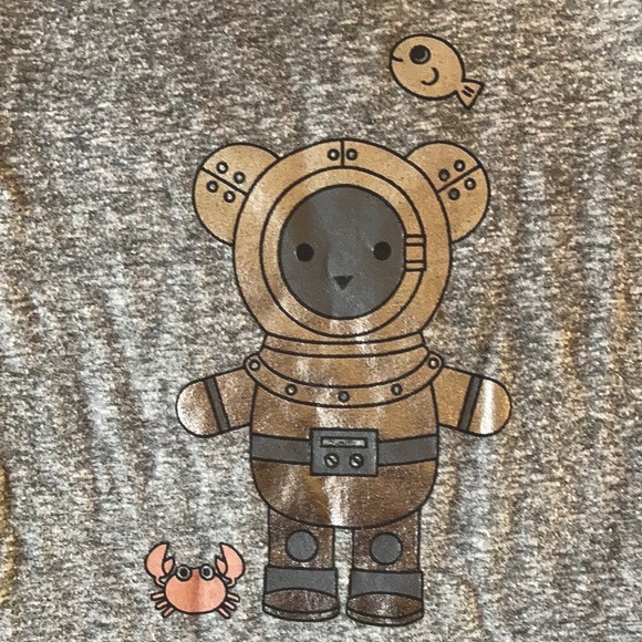 Huxbaby, 0-3 Long Romper, Deep Diving Bear, Ocean - Picture 3 of 8